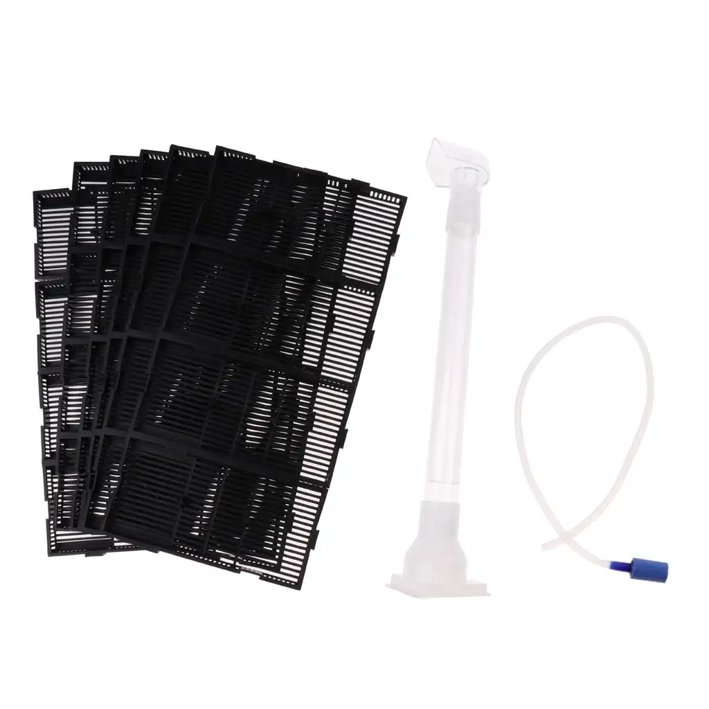 Aquarium Under Gravel Fish Tank Bottom Filtration Plate Filter System Black Without Nozzle Durable and Useful