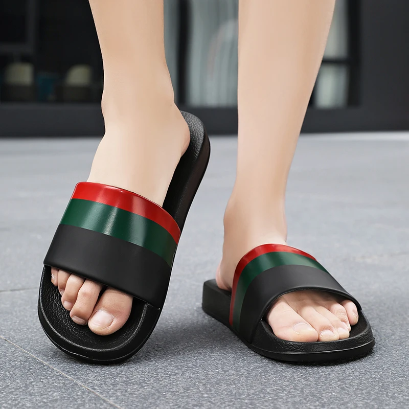 Männer und Frauen Paare rutschfeste farblich passende Hausschuhe Sommer Outdoor große Strandsandalen – Detail 7