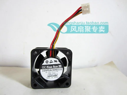 Free shipping original Sanyo 109P0424H6D10 4cm4020 24v0.07A 3-wire dual ball cooling fan