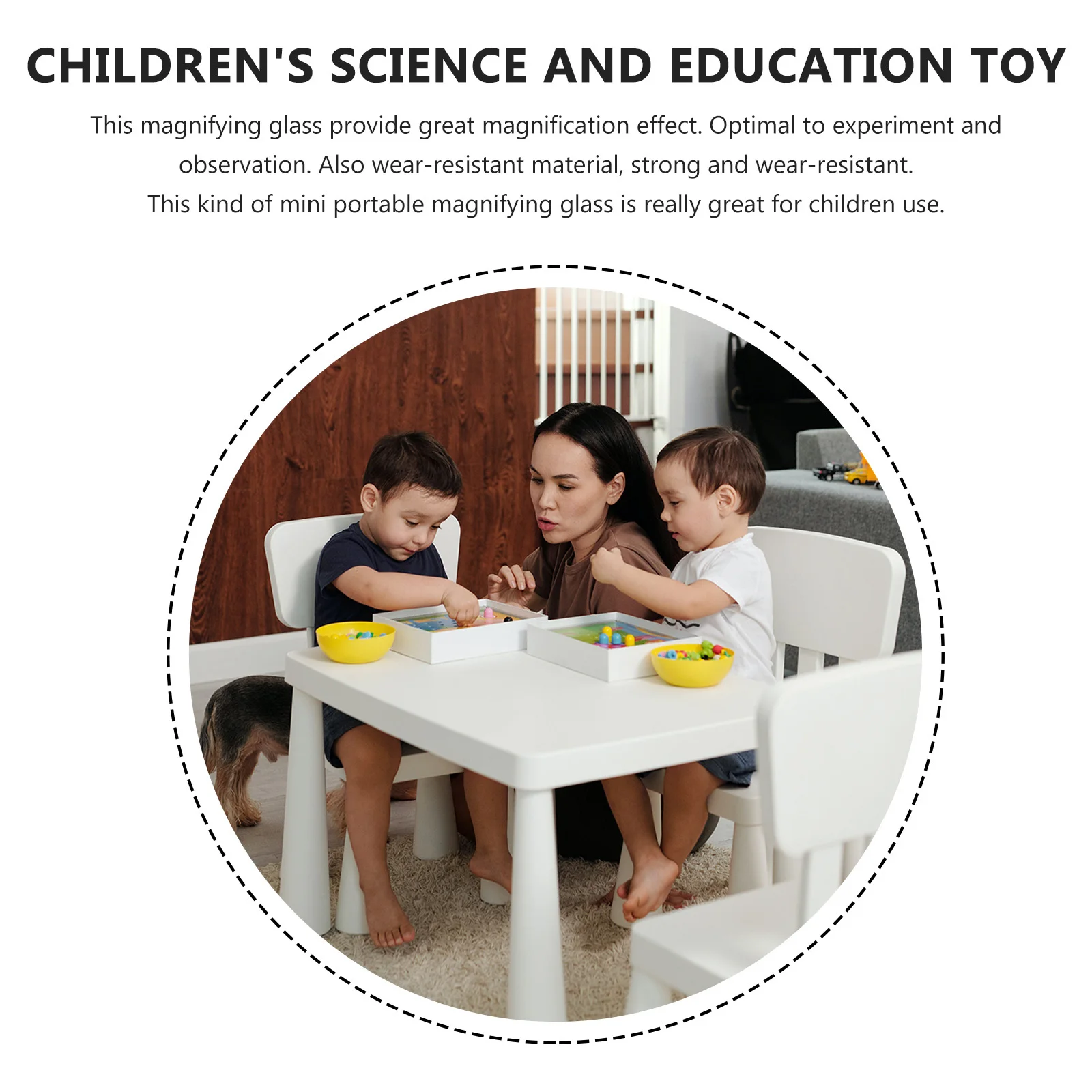 

Mini Portable Children's Magnifying Glass High-Quality ABS Handheld Lightweight Durable Kids Observation Magnifier