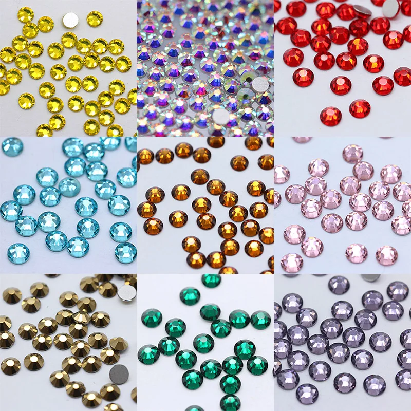 36 pieces of SS30 sparkling 40 color rhinestone crystal flat back nail art face gemstone holiday clothing craft decoration