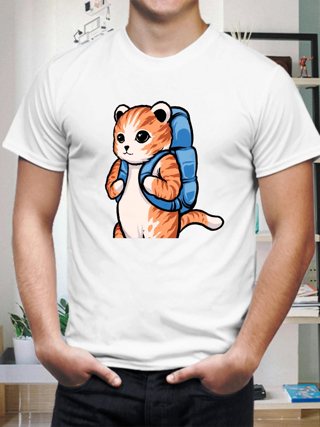 

t shirt for men 2025 Men's clothing Basic Short sleeve sports Solid color 100%cotton funny t shirts Summer Graphic y2k clothing