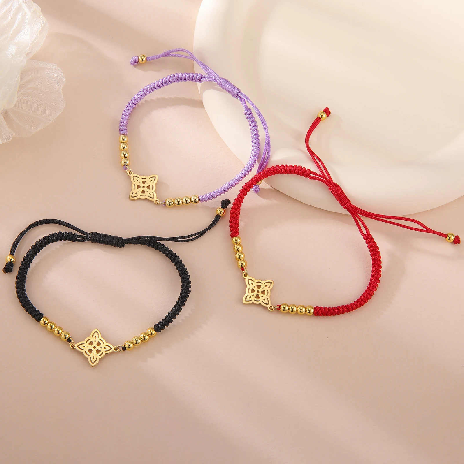 Hexenknoten-Charm-Armbänder für Frauen Nudo De Bruja Edelstahl Hexenamulett Glücksarmbänder Schmuck Glücks-Buddha – Detail 11