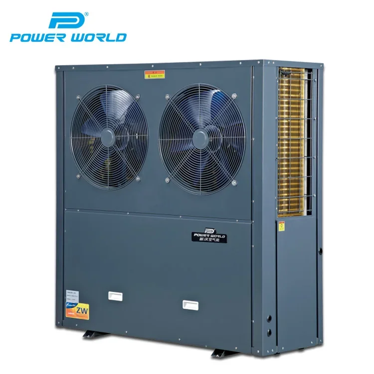 Power World High Temperature commercial heat pump 7.4KW to 82.6kw 85C hot water air source water heating pump