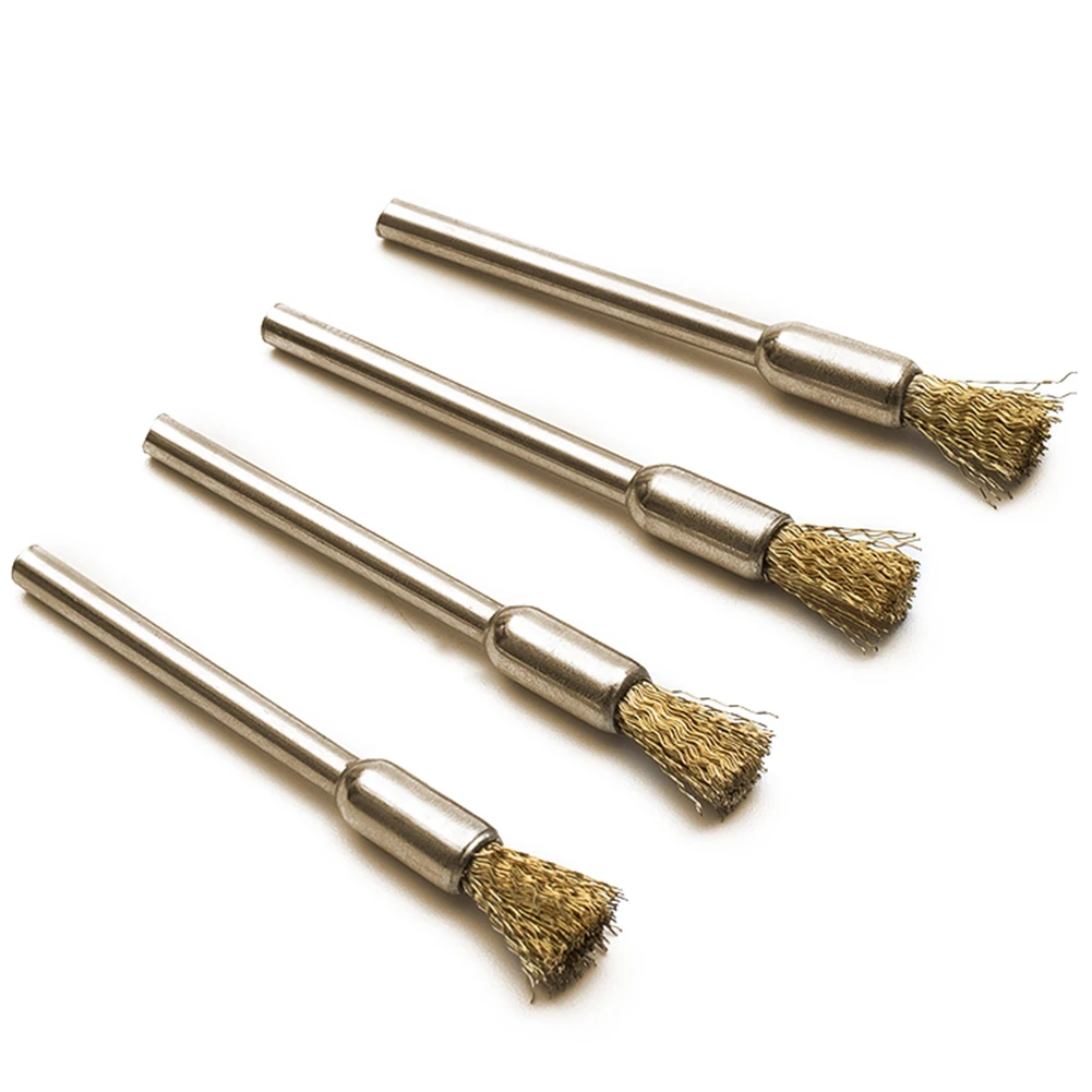 15Pcs Rotary Brass Wire Brushes Equipment Workshop Electric Replacement Wheel Pencil Polishing For Power Drill