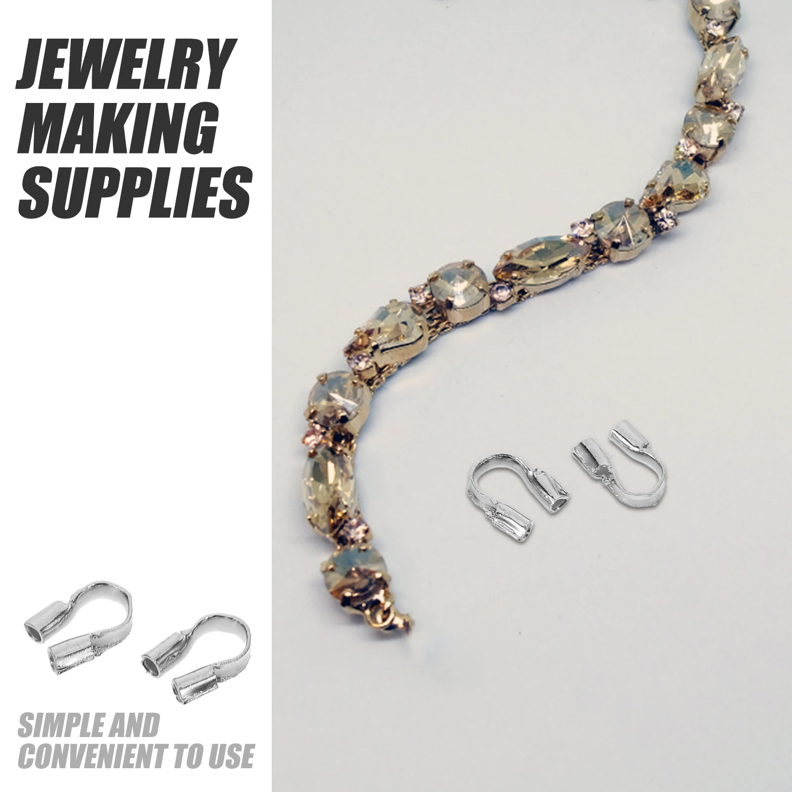 

100 Pcs U-shaped Positioning Tube Jewelry Thread Guard Copper Cable Protector Making Accessories Jewellery Supplies DIY Wire