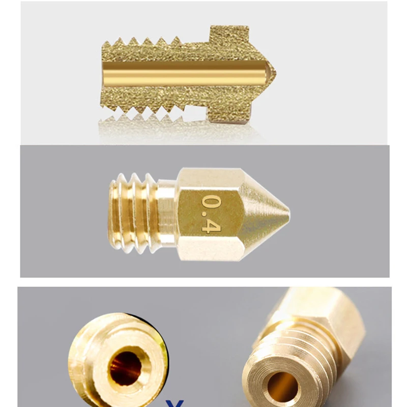 3D Printer Accessories MK8 Nozzle Brass 0.1mm-1.0mm For 1.75/3.0MM Supplies CR10 CR10S Ender-3 Extruder Head 3D Printer Nozzle