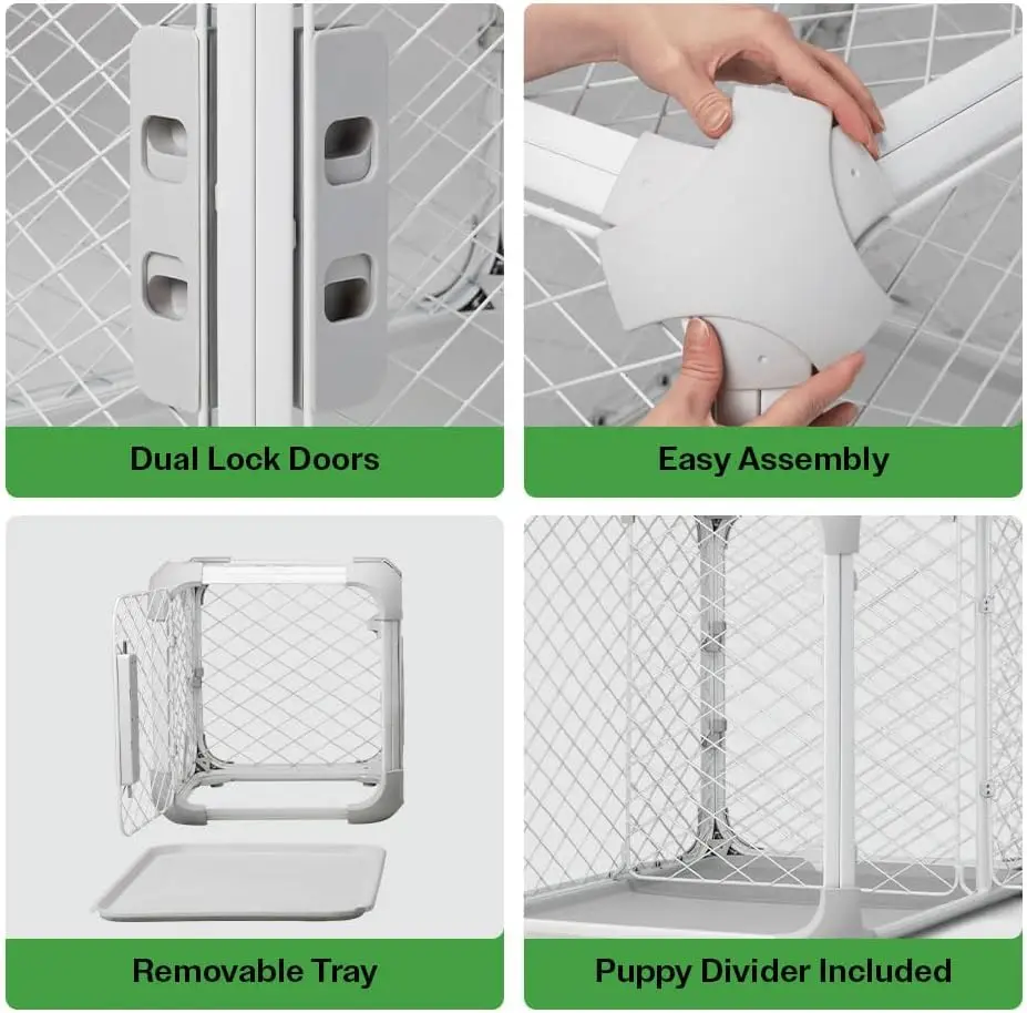 DIGGS Evolv Dog Crate - Slim, Durable Dog Kennel with Removable Ceiling Panel and Modular Design - Safe, Stylish, Convenient (As