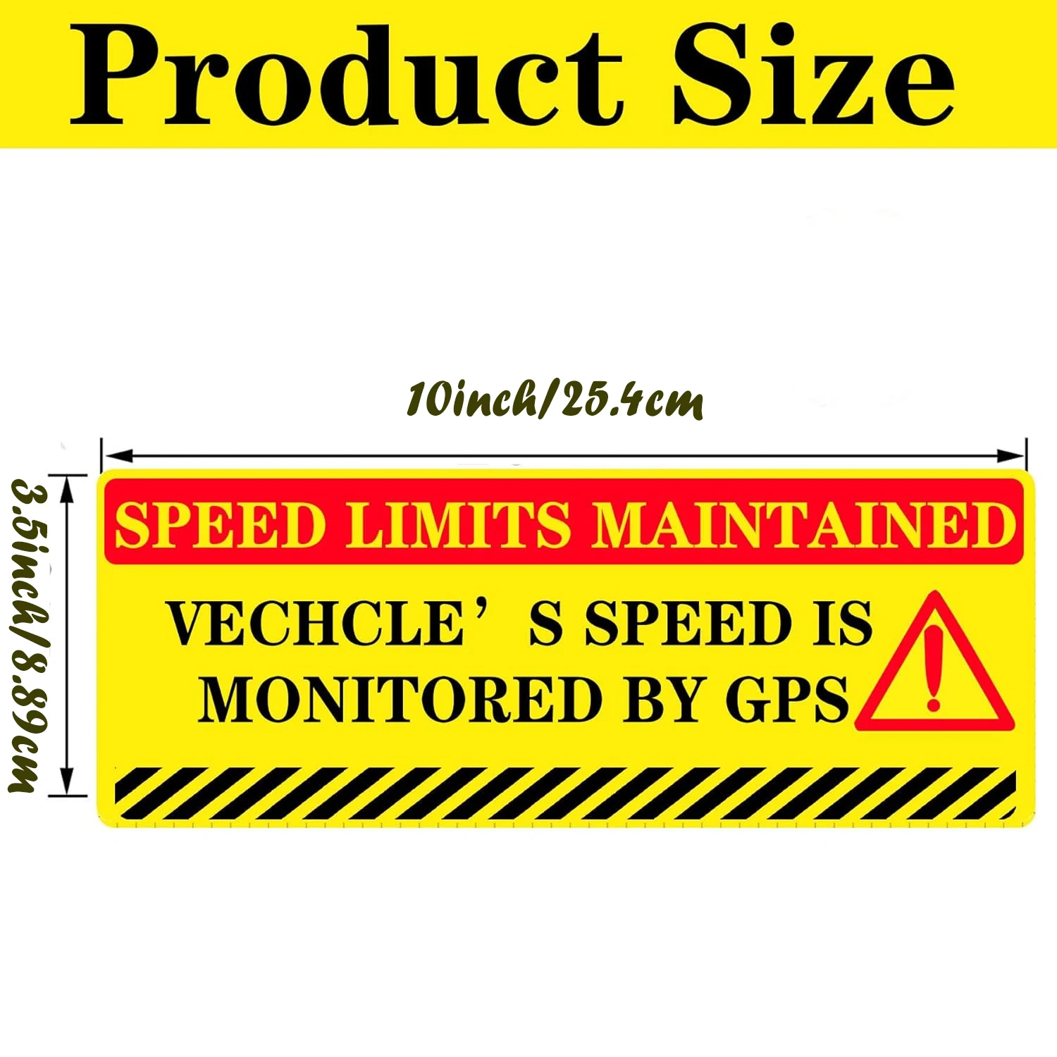 Vehicle Speed is Monitored by GPS Speed Limits are Maintained Sticker 3 Pcs Car Safety Caution Sign 10