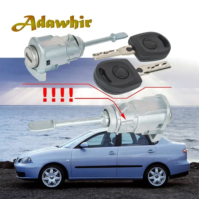 New Left/ringt Driver Door Lock Cylinder for Seat Cordoba Ibiza III 6L3837167B/6L3837168B+KEY 2002-2008