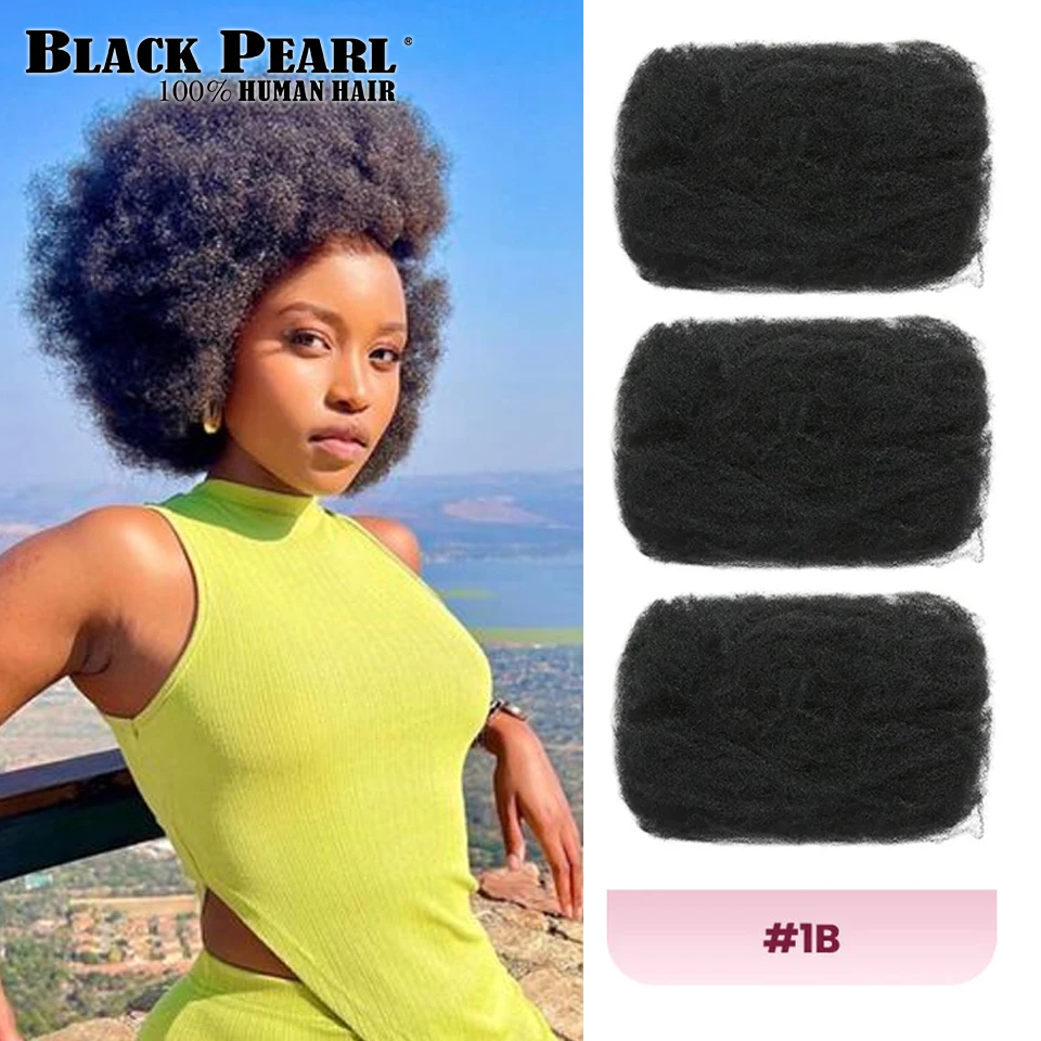 Black Pearl Remy Afro Kinky Curly Locks Hair Extensions Affordable Afro Kinky Bulk Human Hair Auburn Color For Braiding DreadLoc