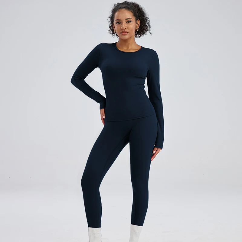 2PCS Yoga Set Women's Sportswear Yoga Clothes Fitness Long Sleeve Tracksuits Sports Suit Gym Top High Waist Leggings Women Sets