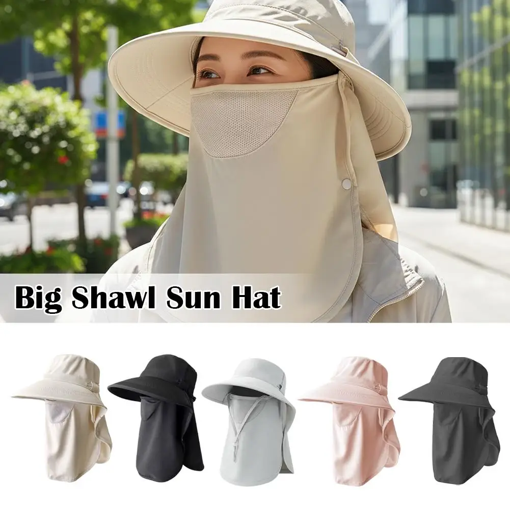 Sun Hat Breathable Face Mask Neck Protection Integrated Sun Hat UV Outdoor Sun Hat Women Summer Sun Protection
