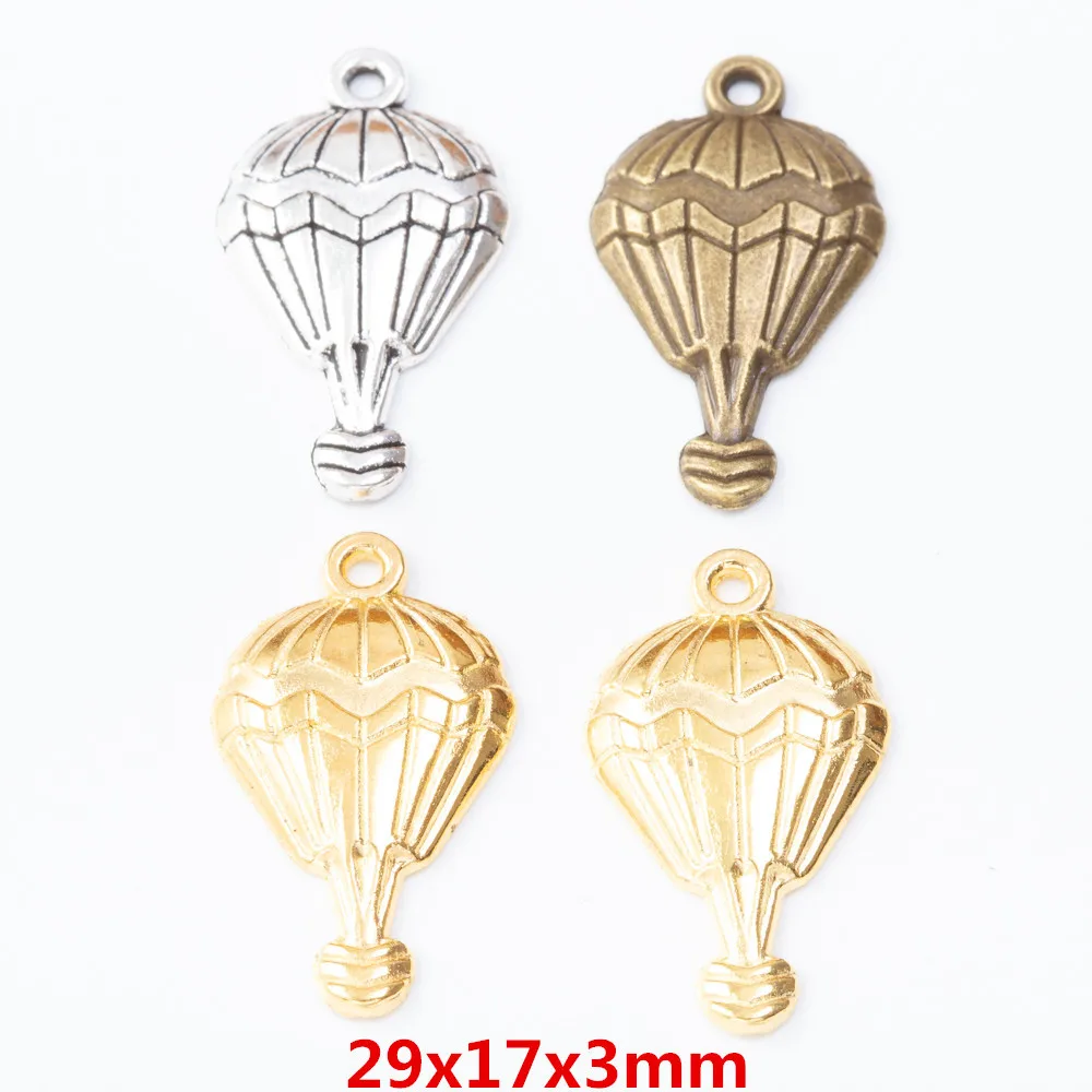 70pcs 17*29MM Fashionable Women's Boutique Antique Bronze Hot Air Balloon Pendant, Summer And Autumn Minimalist Jewelry Accessor