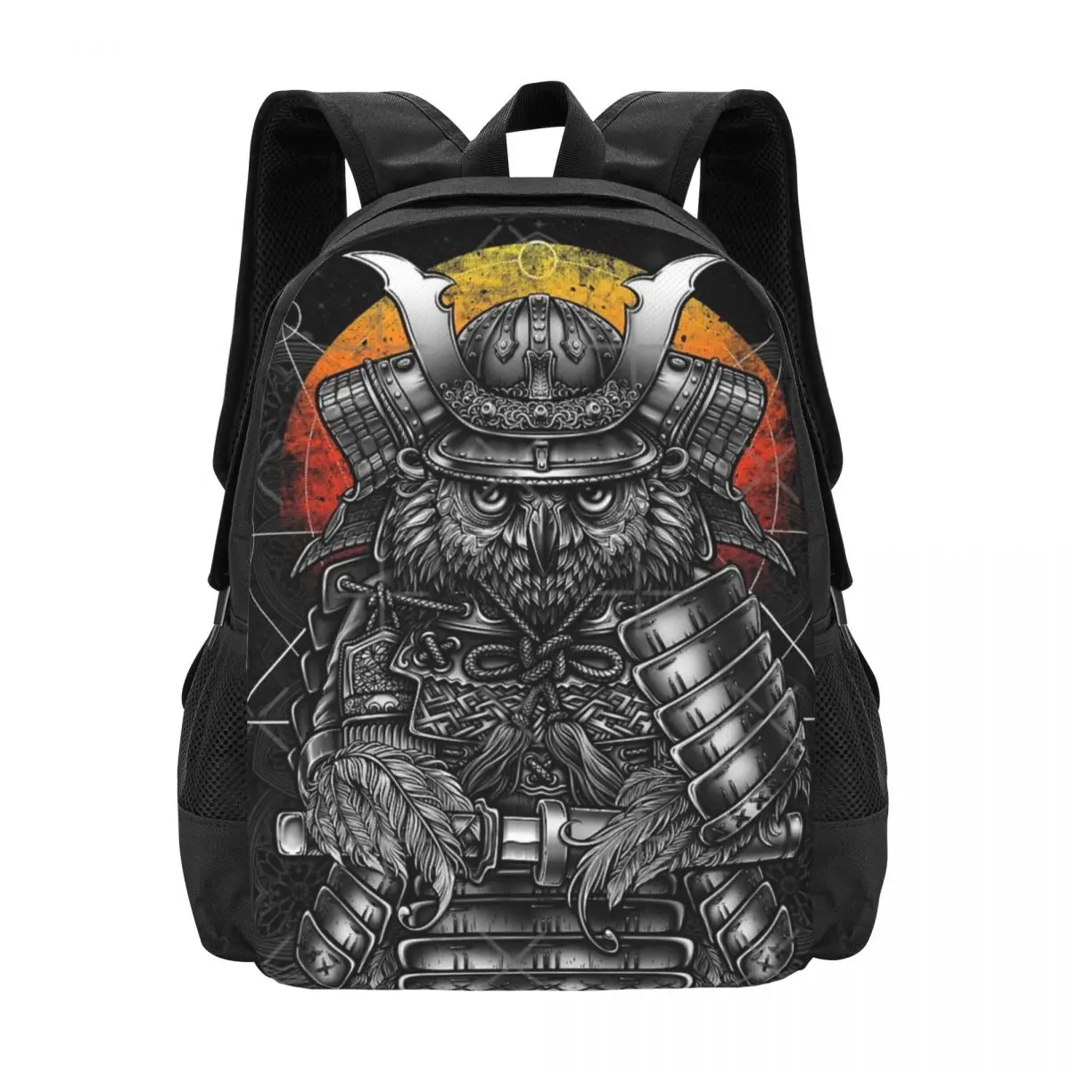 Knight Owl Samurai Shoulder Bag Backpack Retro Sturdy And Wearable For School Unisex Customizable