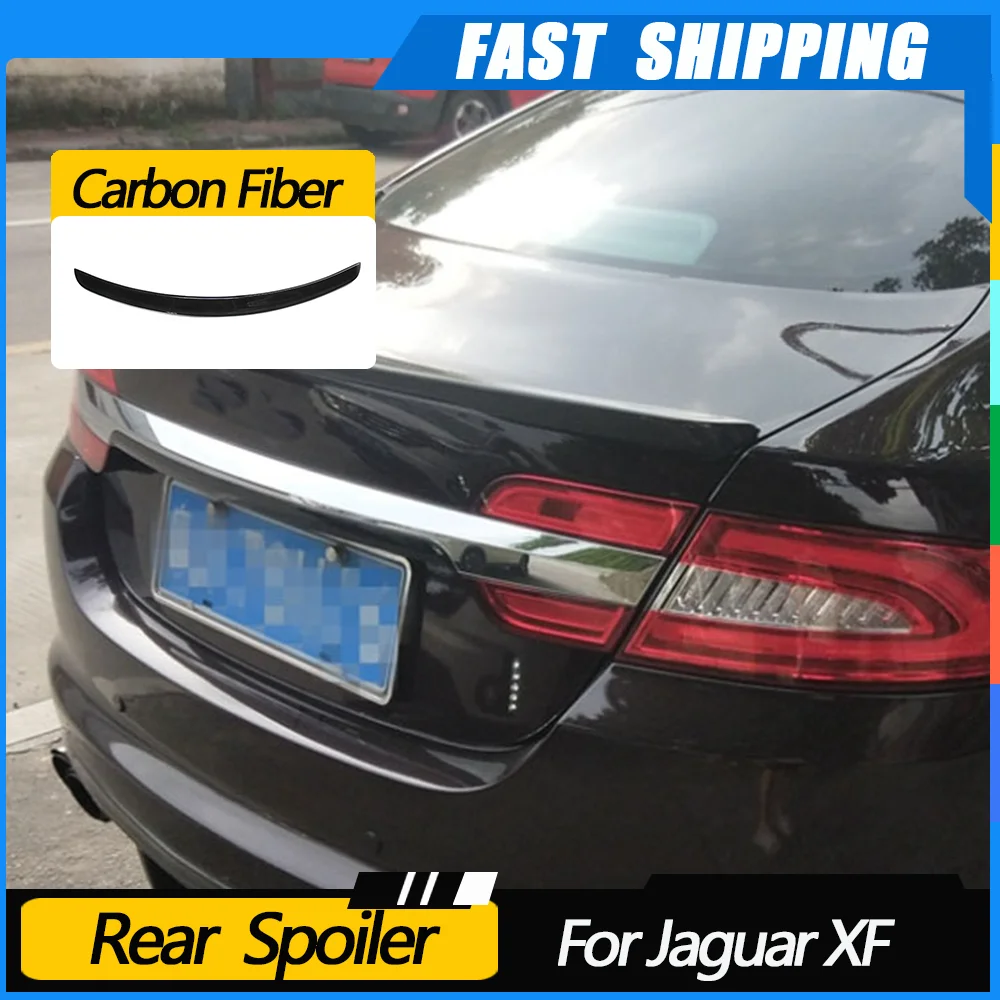 

JMCARCOOL For Jaguar XF X250 XF X260 Sedan 2009-2019 Rear Spoiler Carbon Fiber Trunk Boot Duck Trim Sticker Wings Car Styling
