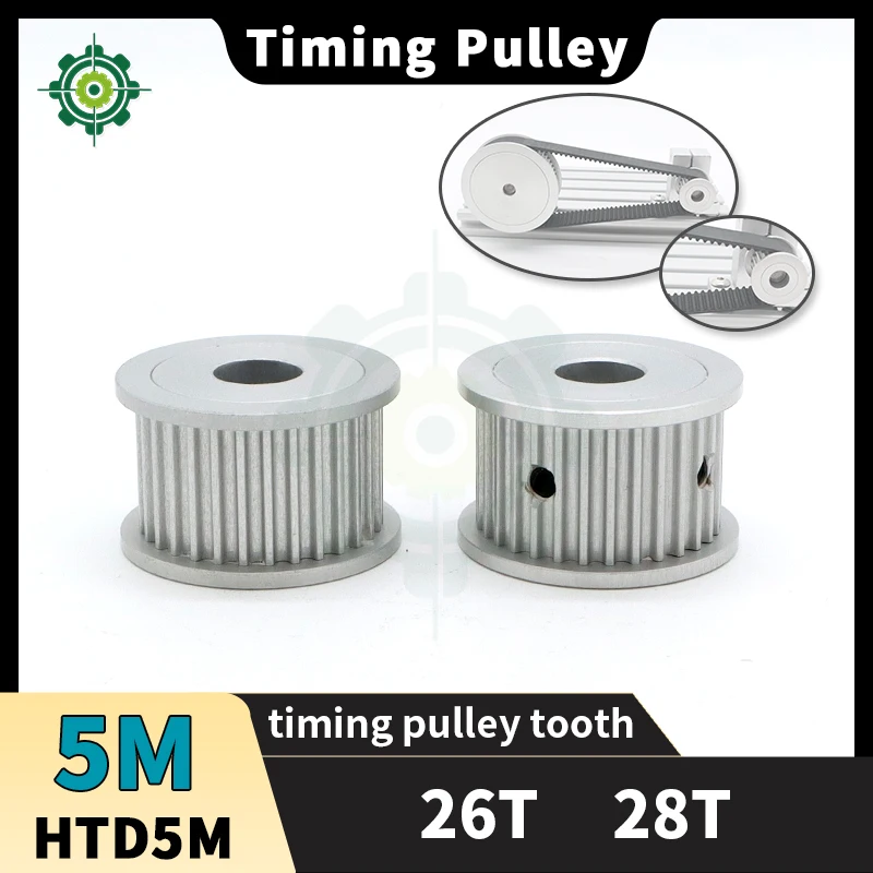 

HTD5M Timing Pulley 26T 28T 5M Pulleys Keyway Inner Bore HTD5M Pulley Belt 26teeth 28teeth Synchronous Wheel HTD 5M Belt Pulley