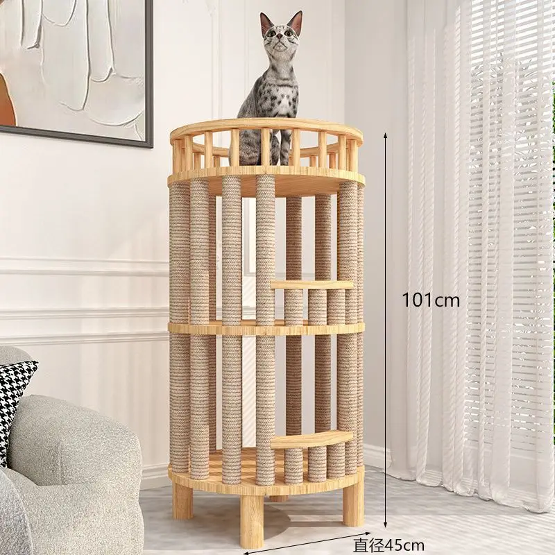 Small apartment solid wood cat climbing frame space capsule small multi-functional cat jumping platform cat rack