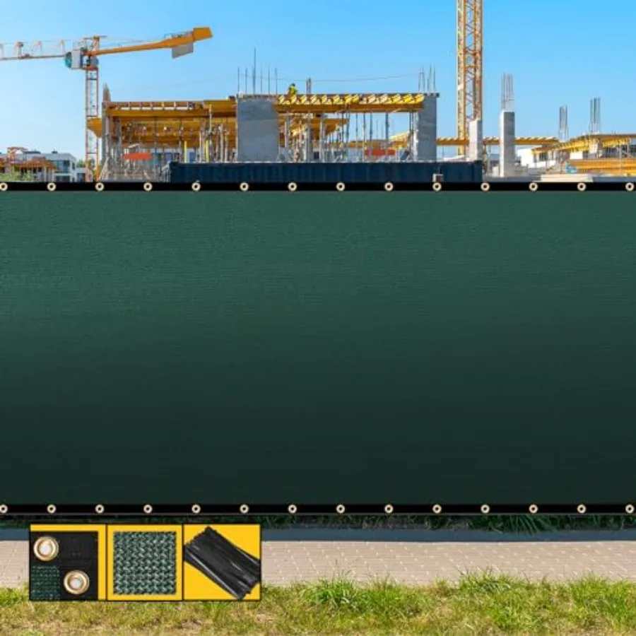 

Забор-экран для конфиденциальности 6' x 50' с креплениями и люверсами, сверхпрочный, для садов, задних дворов, патио, теннисных кортов, бассейнов, строительных площадок