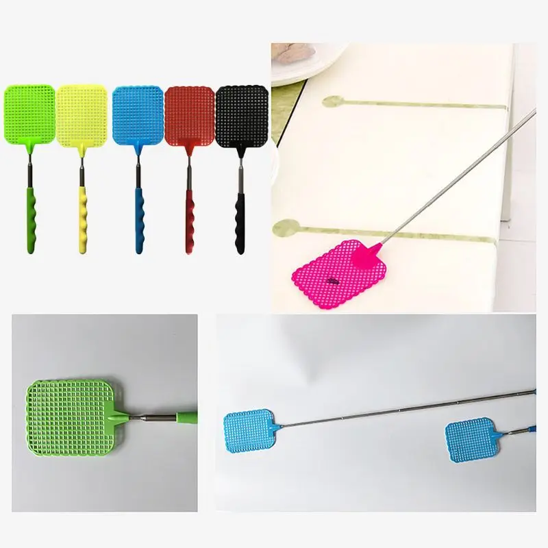 5 pz Allungabile Scacciamosche Prevenire Zanzare Insetti Killer Controllo Dei Parassiti Racchetta Telescopica Strumenti 45BE
