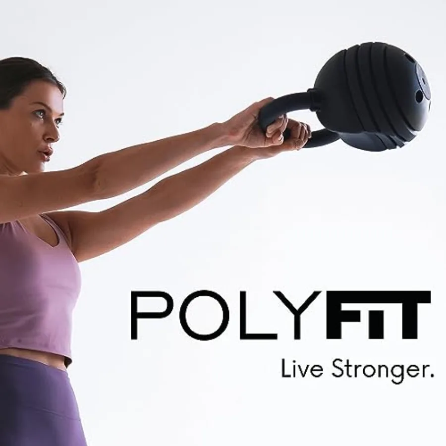 

Polyfit Adjustable Kettlebell Set 30 lbs Home Gym Kettlebell Weights Steel Black Durable Lightweight Kettlebells