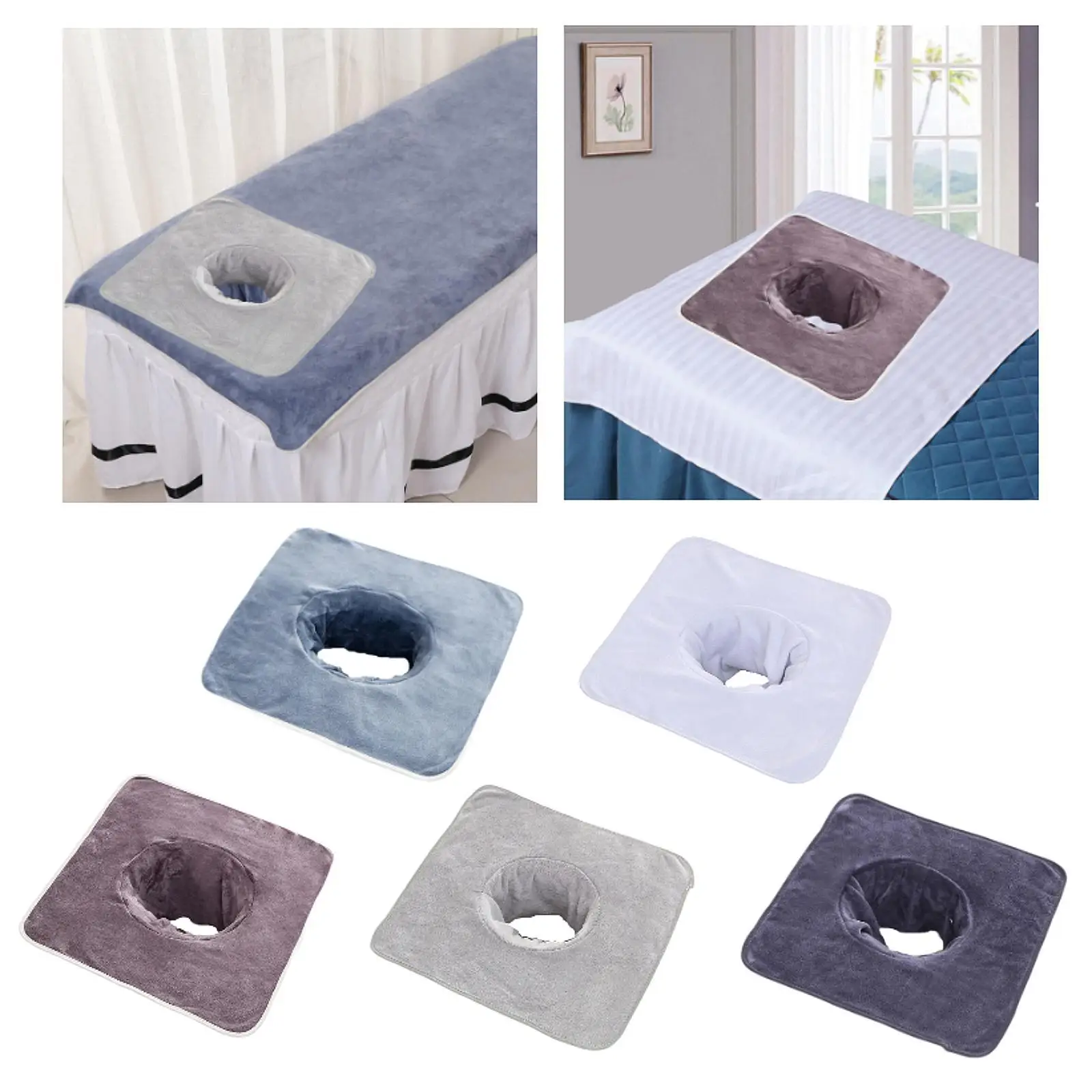 SPA Towel with Face Hole Salon Massage SPA Washable Beauty Salon Bed Sheet Reusable Soft Massage Table Cover Bed Cover Protector