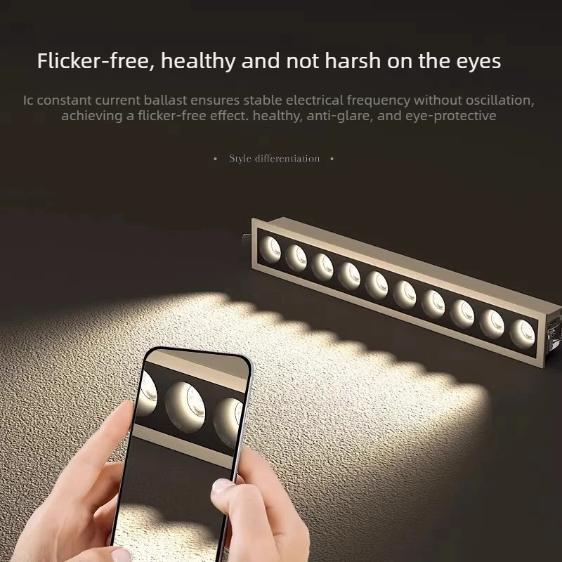 new LED line Downlight Recessed Rectangle Grille Ceiling Lamp 10W 20W 30W AC85~265V LED Spot Light For Home Shop Decor Living