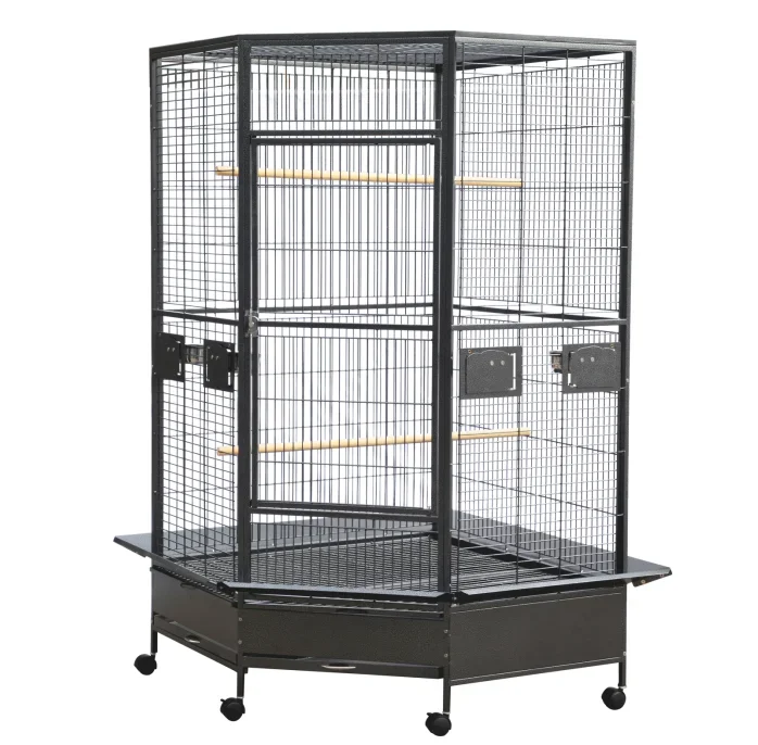 Black Metal Stainless Steel Small Bird Cage Breeding For Parrot