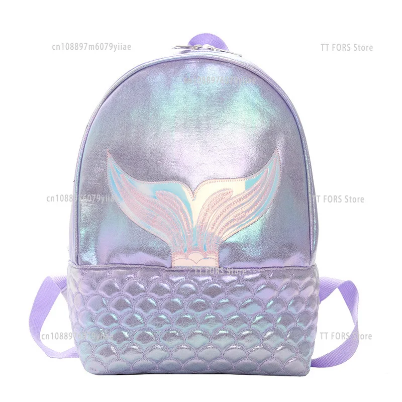 

Mermaid PU Children's Backpack Student Large Capacity Boys and Girls Toddler School-age Backpack Birthday Gift