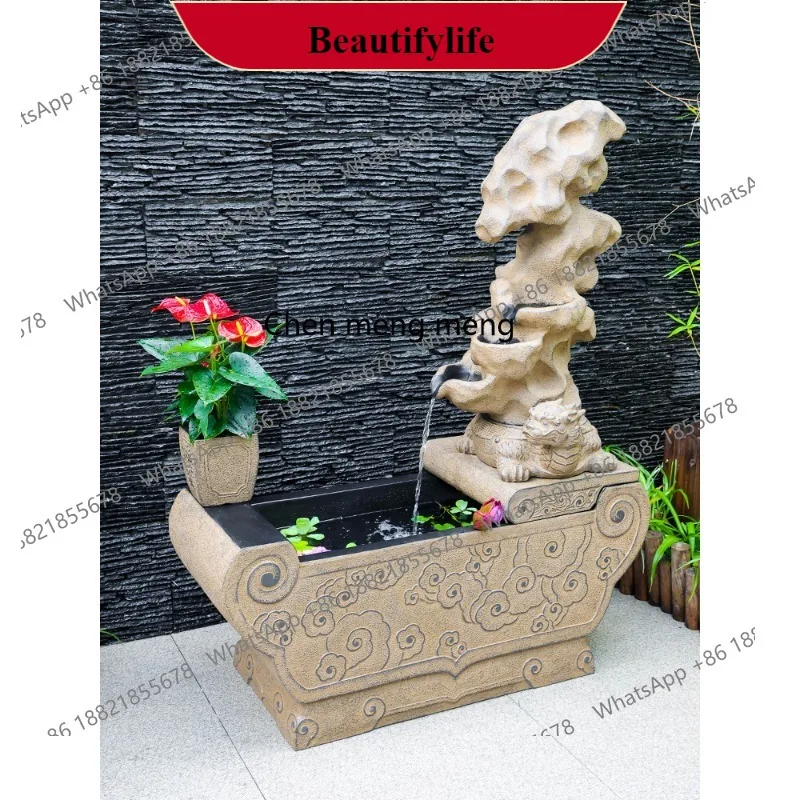 

G153 Flowing water ornament outdoor courtyard circulating water landscape new Chinese entrance decorative fish pond landscaping