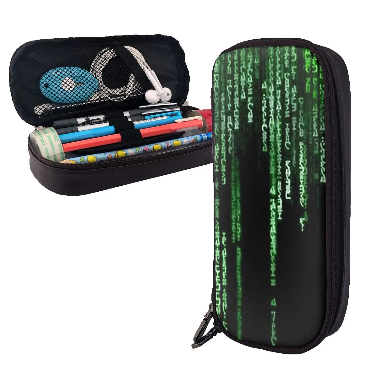 The Matrix Leather Pencil Case Pen Holder Storage Stationery Supplies Large Storage Pen Box Pencil Bag for Studen School