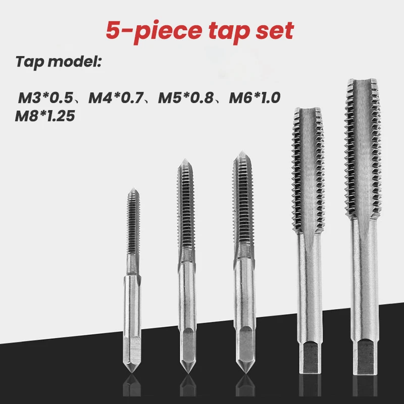 Multifunction Tap Screw Thread Plugs Hand Screw Taps and Thread Tools Straight Taper Tapping Tools 4-8pcs