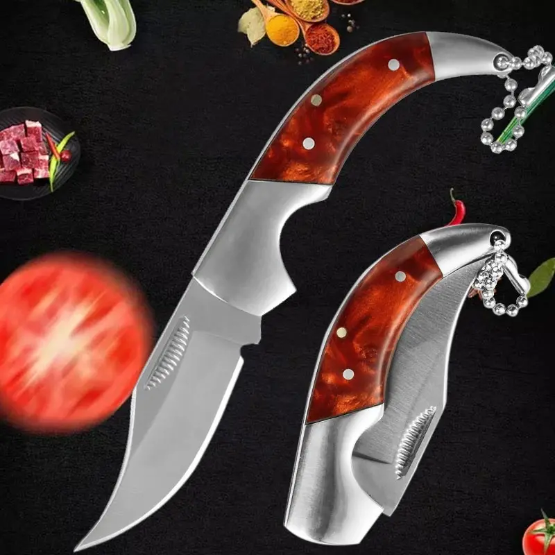 Stainless Steel Folding Knife Portable Mini Knife Fruit Peeling Vegetable Knives Sharp Pocket Household Kitchen Accessories