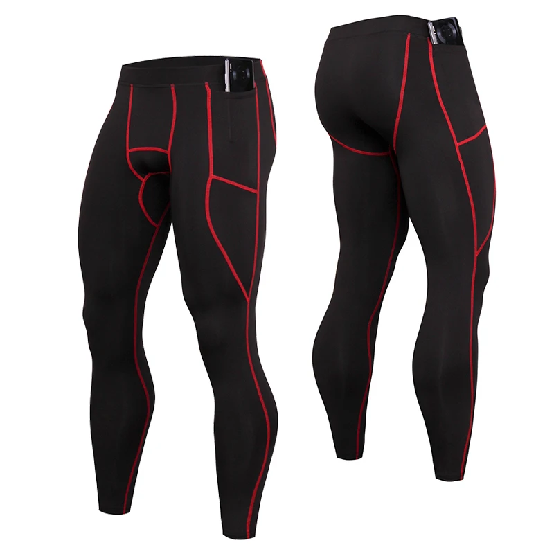 Calças esportivas secas de compressão para homens, poliéster Sportswear, leggings correndo, camada baixa, treino de ginástica, calça legal, venda quente