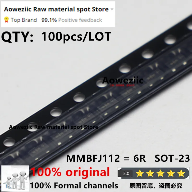 Aoweziic 100% New Imported Original  MMBFJ108 I8 MMBFJ110 110 MMBFJ111 6P MMBFJ112 6R MMBFJ113 6S  SOT-23  N-channel Transistor