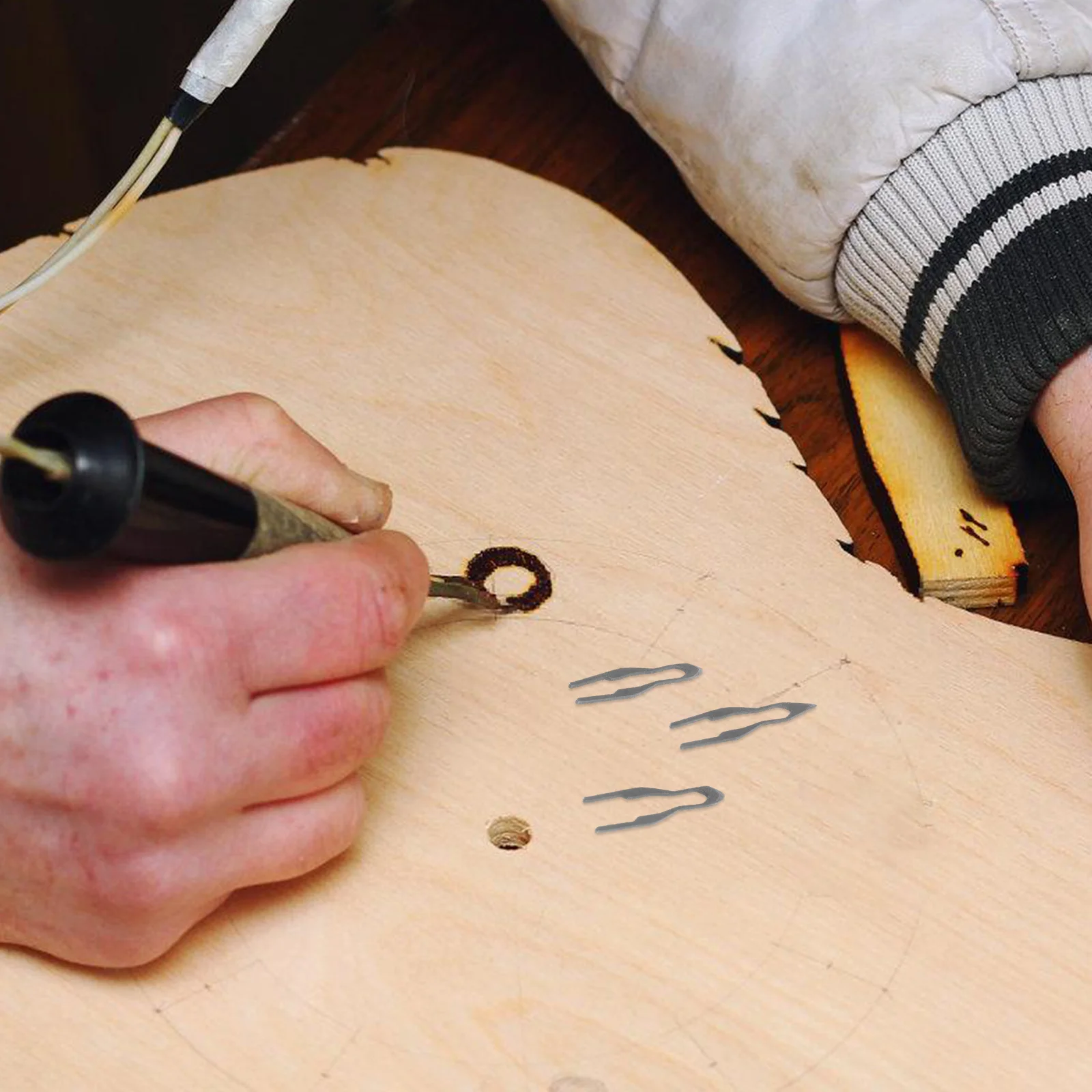 Punta de bolígrafo pirográfico de 3 piezas, puntas de alambre de pirograbado, reemplazo de quemador escrito, Kit de madera, herramienta para quemar hierro