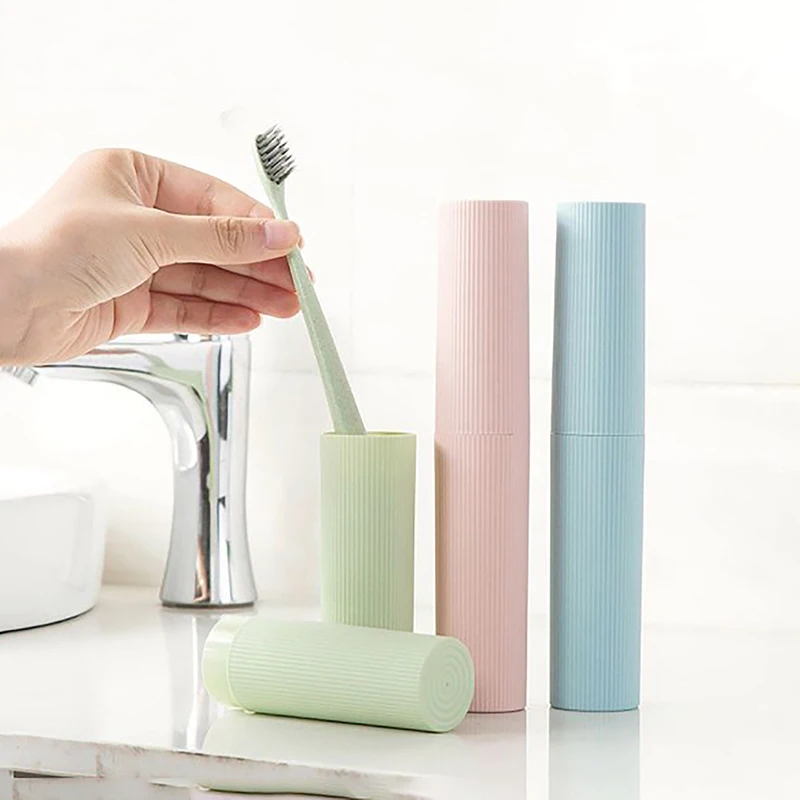 Travel Portable Toothbrush Cup Bathroom Toothpaste Holder Storage Case Organizer Toiletries Storage Cup Creative Economic Box