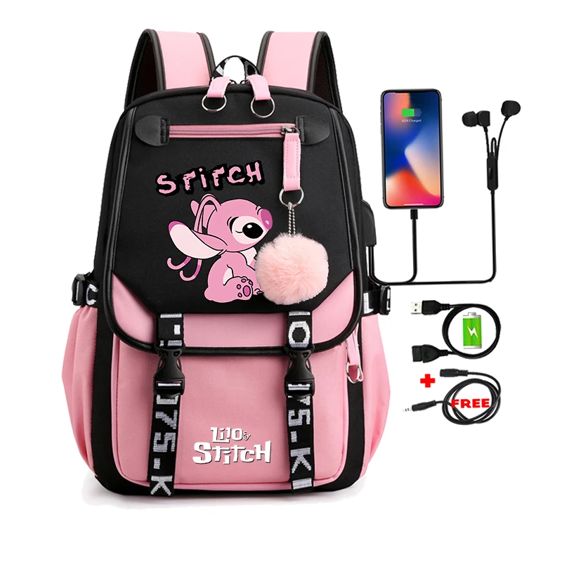 Lilo Stitch Backpack Cartoon Student Teenagers Bookbag Sport Rucksack for Boy Girl Bagpack Laptop Teens Travel School Knapsack