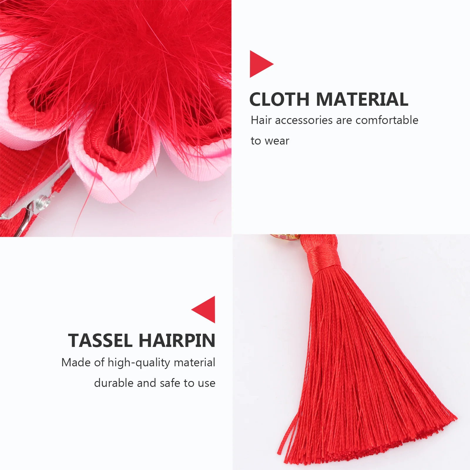 

Butterfly Knot Hair Clip Kids Tassel Ribbon Design Chinese Style New Year Girl Hairpin Girls Bow Headdress Party Hat