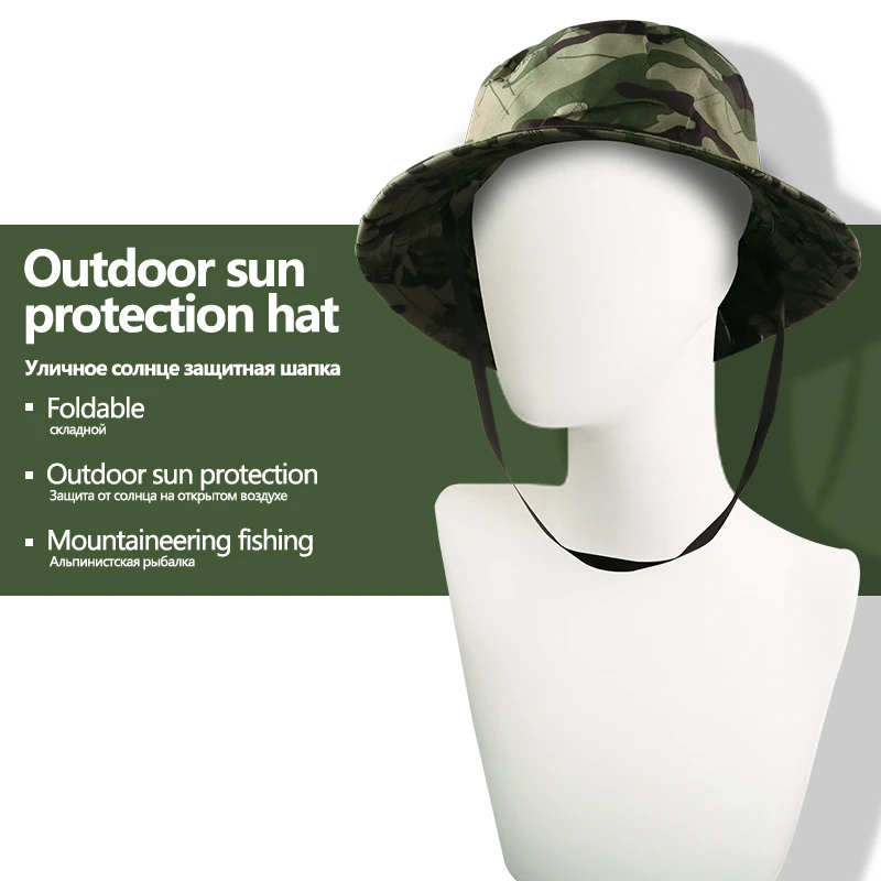 

1PC Sun Protection Hat Outdoor Fishing Hunting Hiking Cap Light Weighted Wide Cap with Brim Unisex Army Fishing Cap Accessories