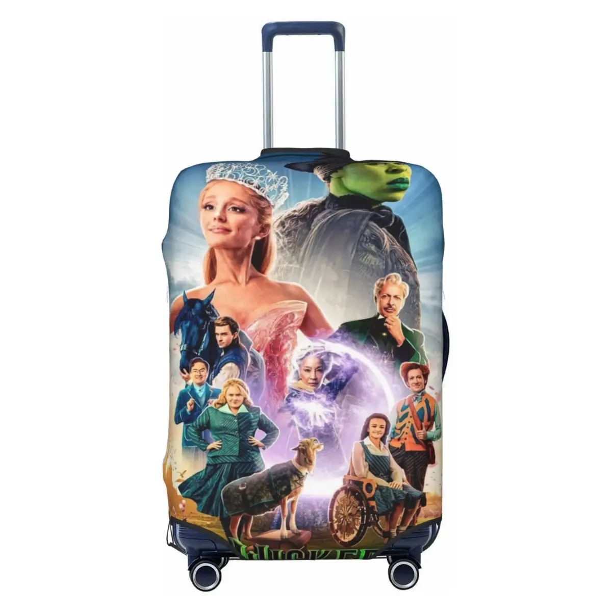 

Wicked For Good Glinda And Elphaba Suitcase Cover Cruise Trip Holiday Fun Luggage Supplies Protector