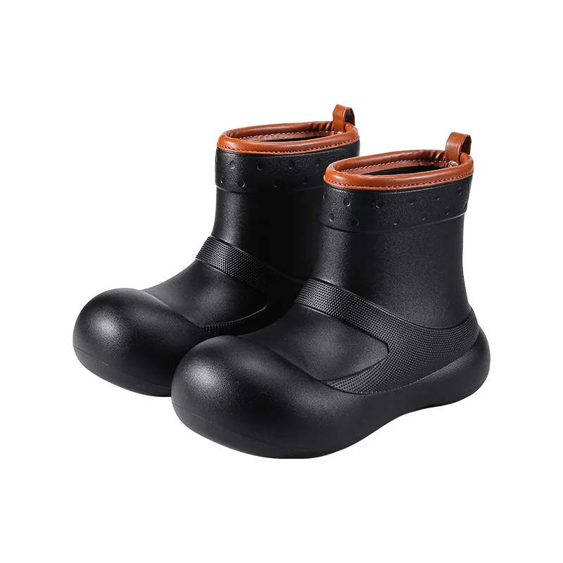 New Women Fashion Mid-calf Rain Boots Waterproof Female EVA Rainboots Outdoor Slip-on Water Shoes Wellies Boots Non-slip