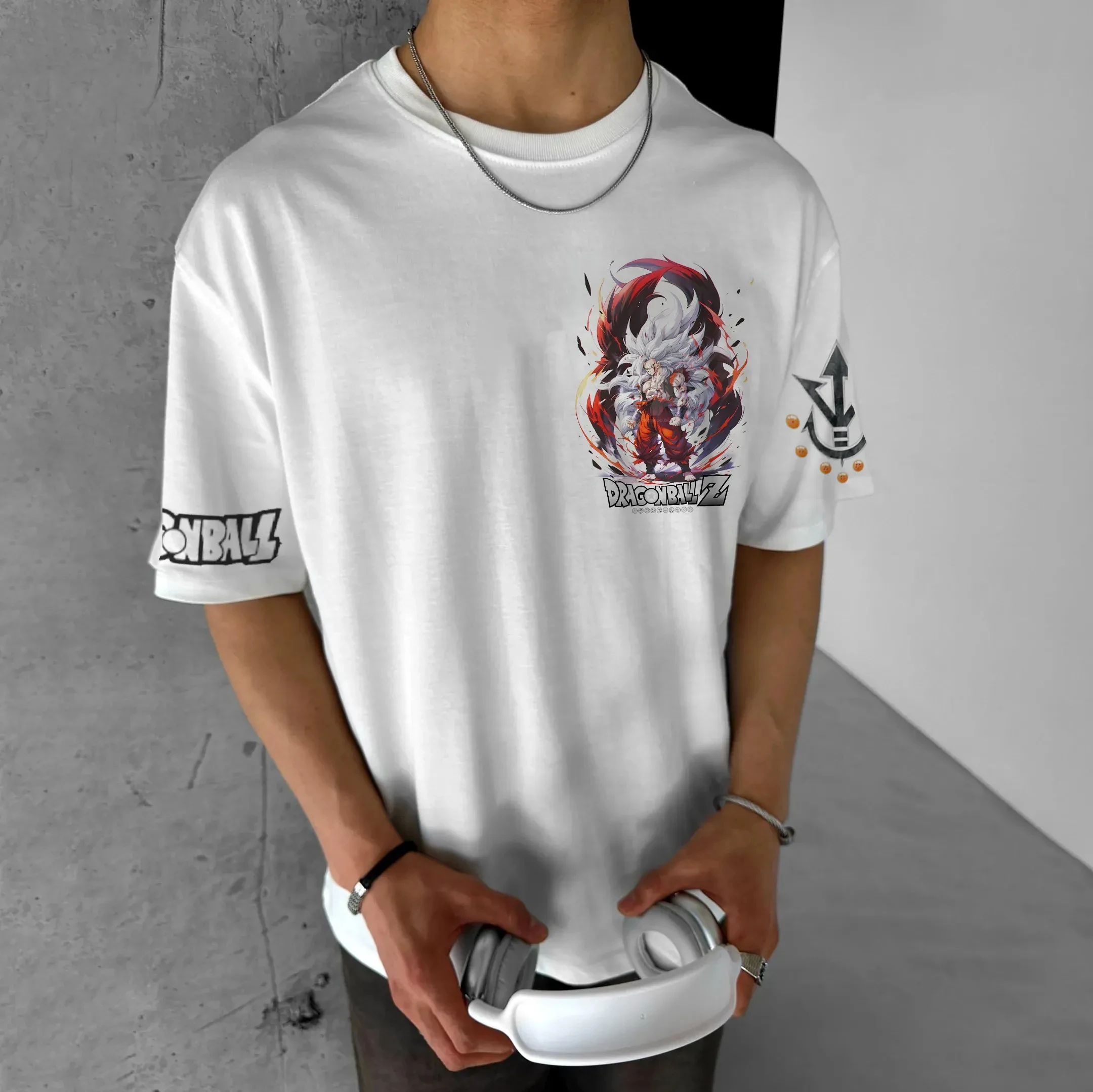 Dragon Ball Goku-camisetas de algodón con estampado de manga corta para hombre y mujer, camisetas deportivas transpirables holgadas con cuello redondo Ins