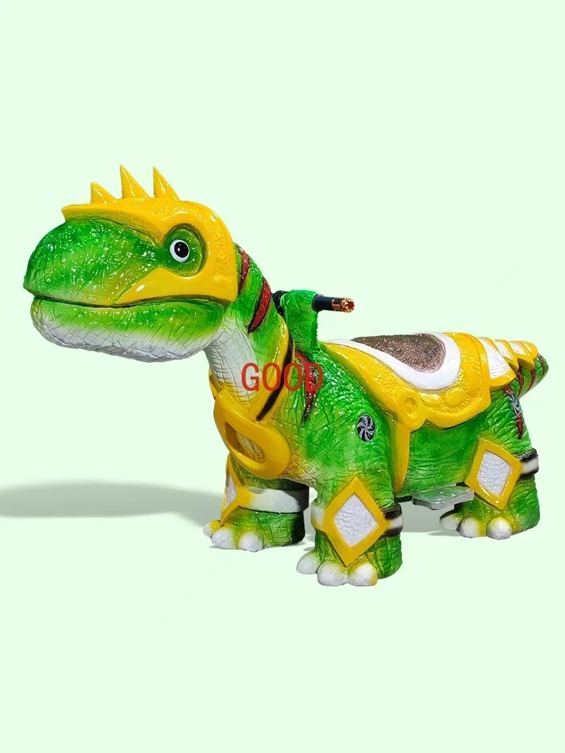 Квадратный новый детский двойной автомобиль-динозавр для родителей и детей, светящийся киоск для ночного рынка