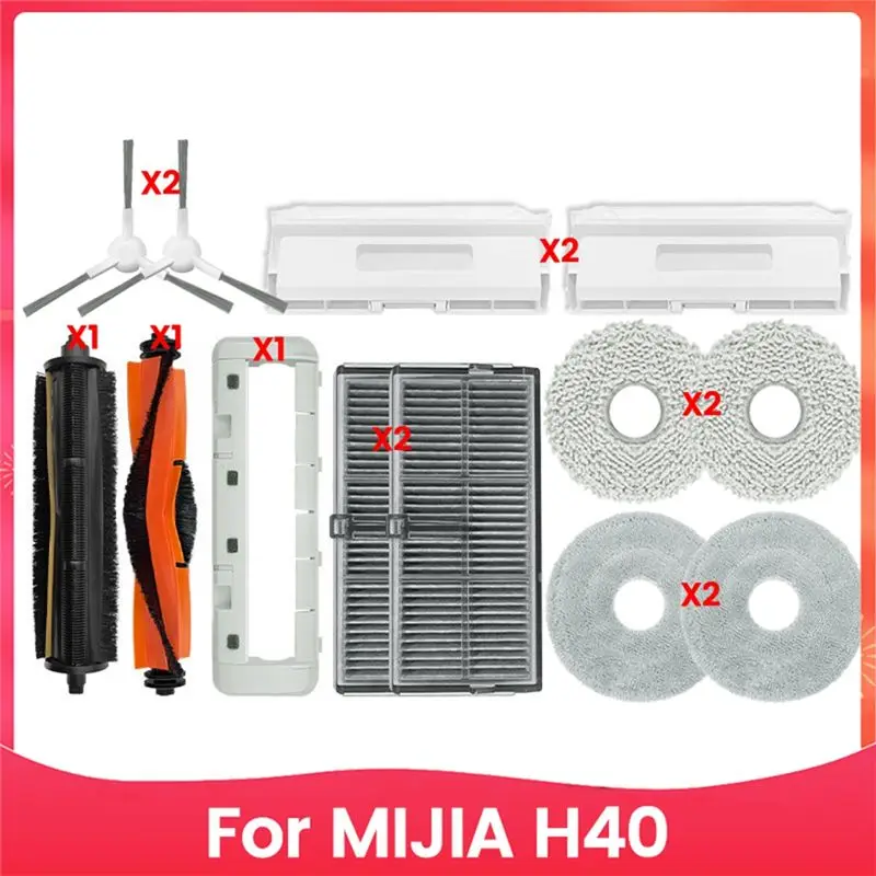 

Набор из 15 запчастей для пылесоса Xiaomi Mijia H40, аксессуары для робота-пылесоса, сменные детали-AT64