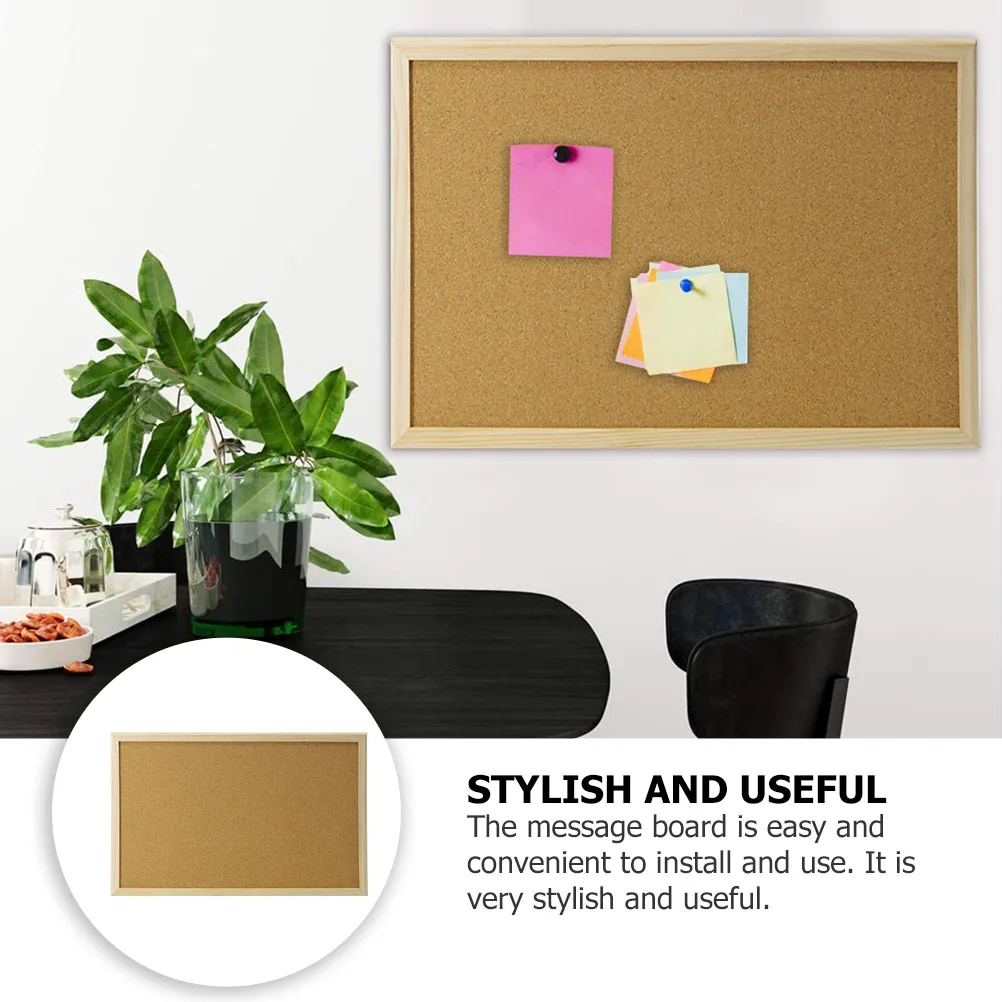 

Cork Message Board Framed Pine Office Photo Display Notice Bulletin Memo Wall Decor DIY Style Background