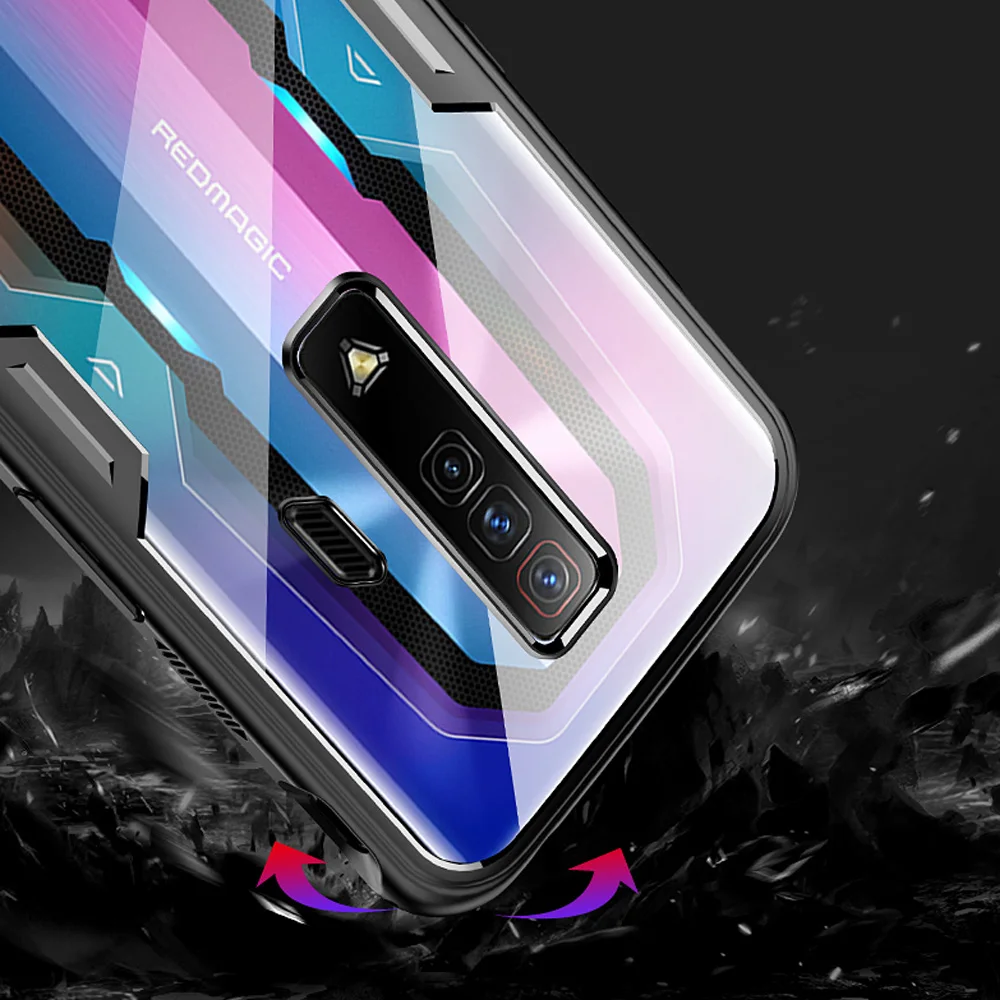 For Red Magic 7 Tempered Glass + Hard Clear PC Protection Cover Shockproof Case For Nubia Red Magic 7S Bumper Case