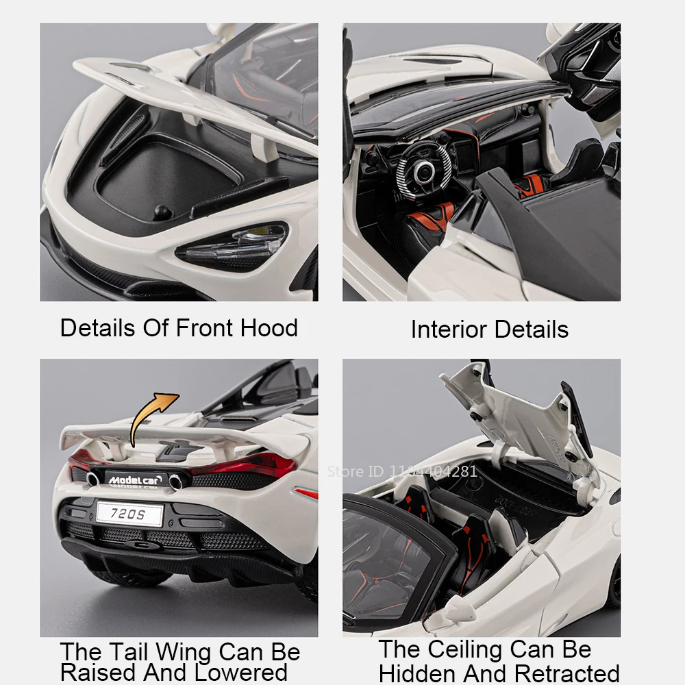 Jouets modèles en alliage 1: 32 S, portes de voiture moulées sous pression, son et lumière ouverte, véhicules miniatures, Collection de bureau, ornements