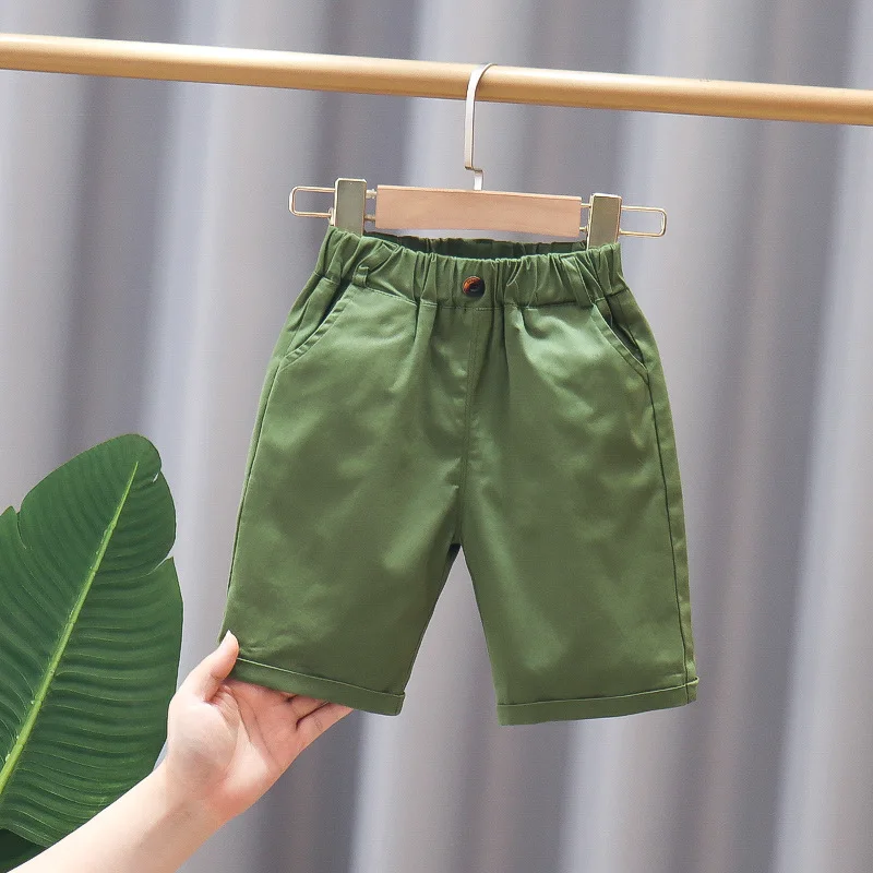 2023 Summer Boys Shorts Casual Shorts for Kids Solid Color  Children School Pants Teenager Capris Baby Trousers Clothing