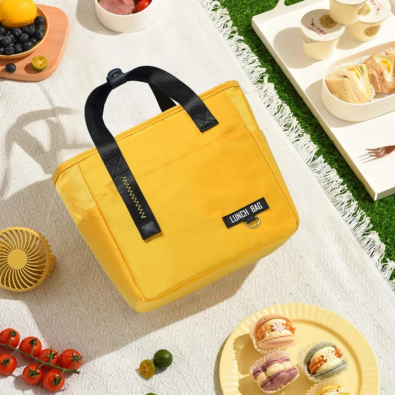 Thermal Insulation Lunch Bags Can Hold Water Portable Lunch Box Bag Container for Women Cooler Travel Picnic Handbags Insulated